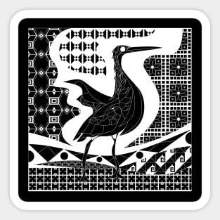 momoto garza in ecopop pattern of birds Sticker